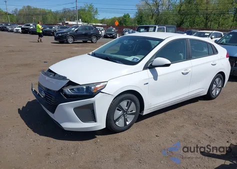 2017 Hyundai Ioniq Hybrid Blue from USA, damaged, VIN KMHC65LC2HU052356